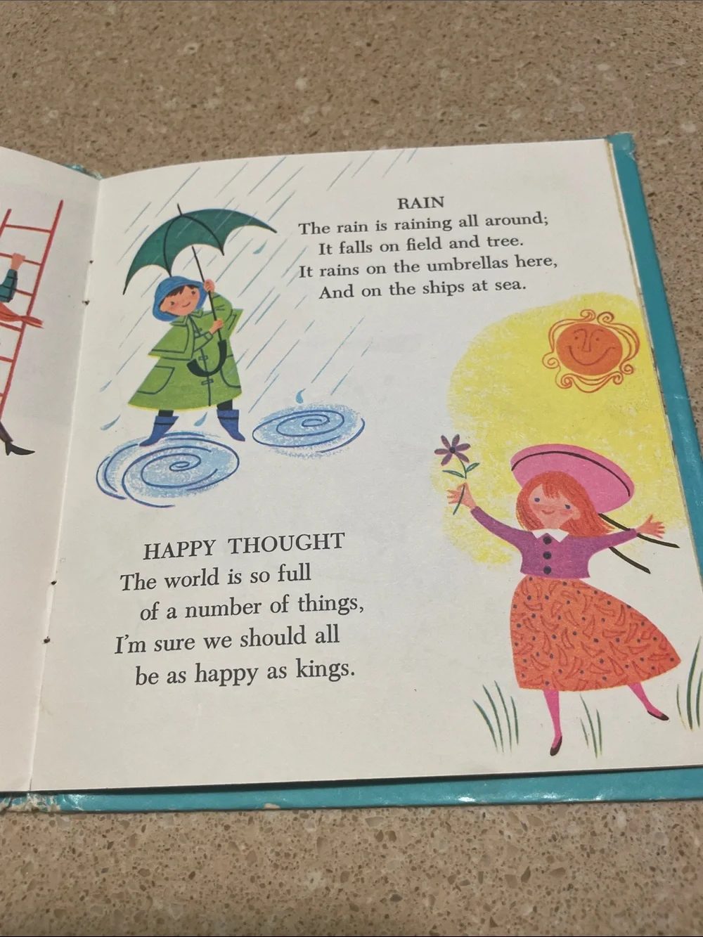 A Child's Garden of Verses Kids Book - Teal and Pink Cover